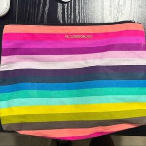 Victoria's Secret Rainbow Stripe Cosmetic Pouch